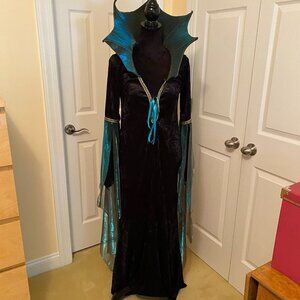 Women's Halloween Costume Vampire Witch Tish V Neck Stretch Size M/L